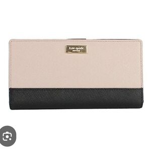 Kate Spade New York Large Slim Bifold Wallet Black Saffiano Leather NWOT